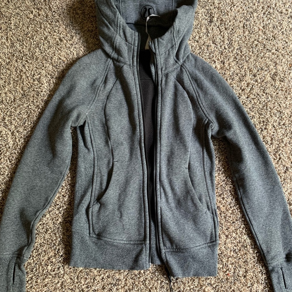 Gray Hooded Lululemon Zip-Up Jacket